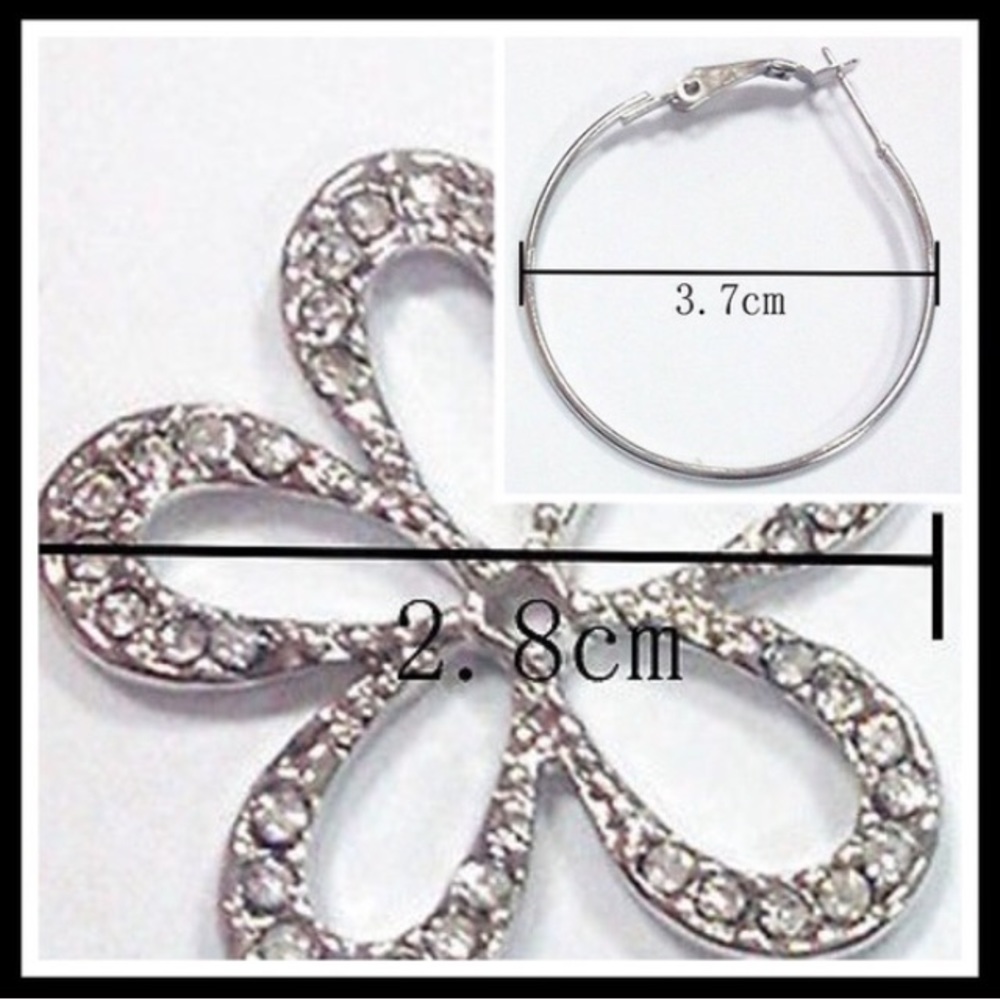 ❤️HOST PICK❤️Slider Flower Rhinestone Earrings🌷 - Picture 4 of 4